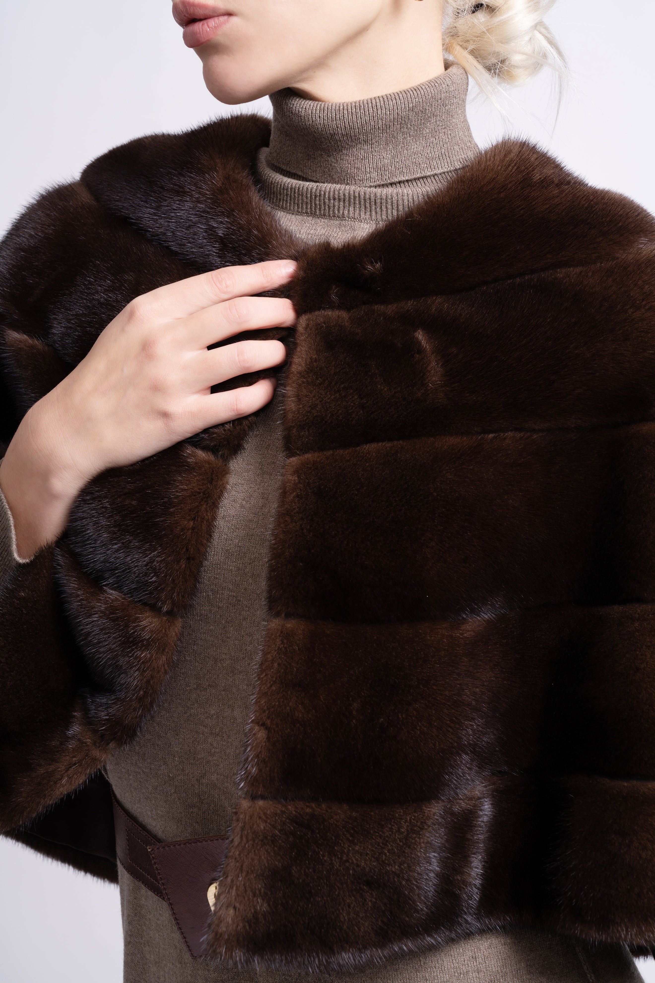 Mocha Elegance Mink Fur Bolero