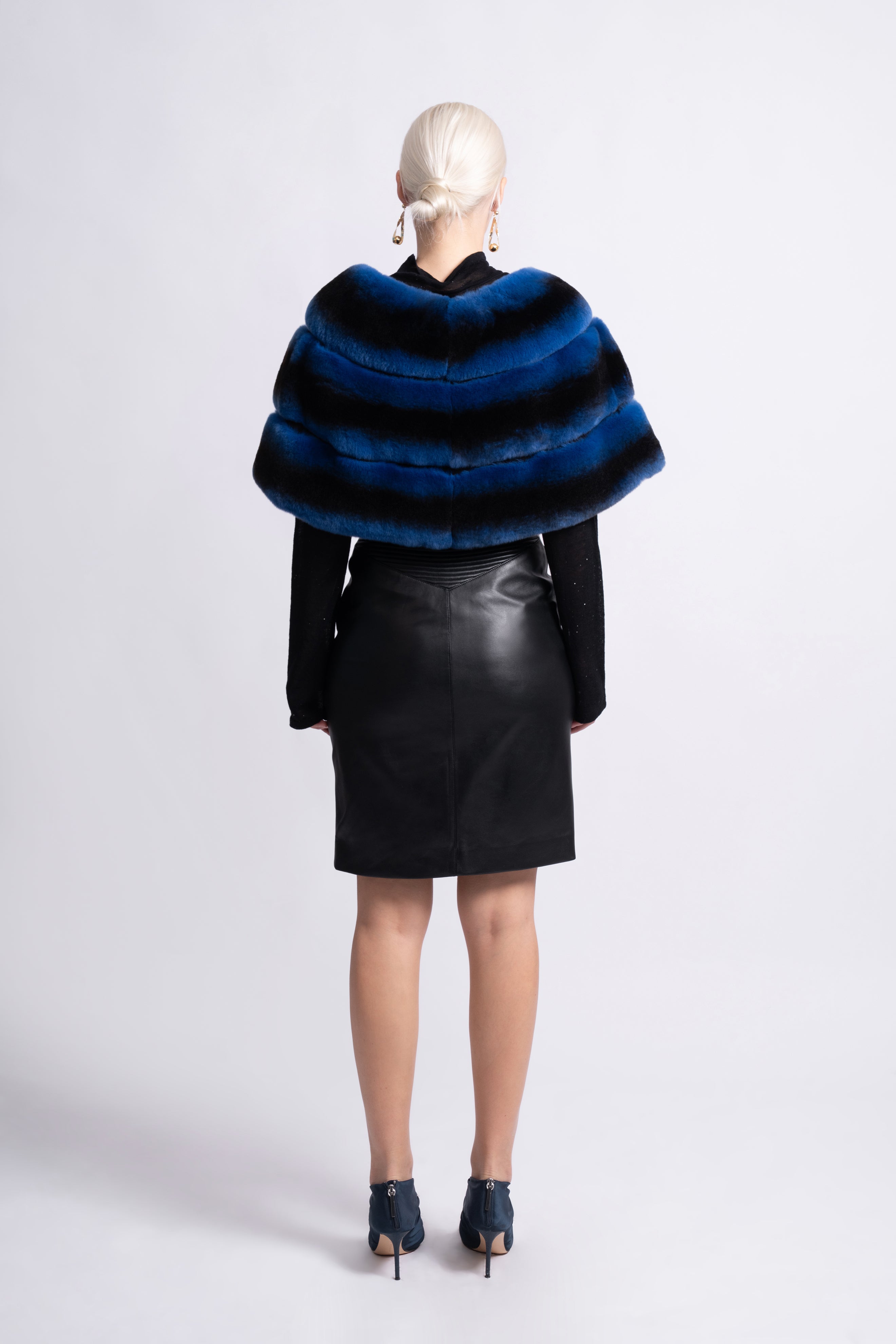 Midnight Rex Fur Cape