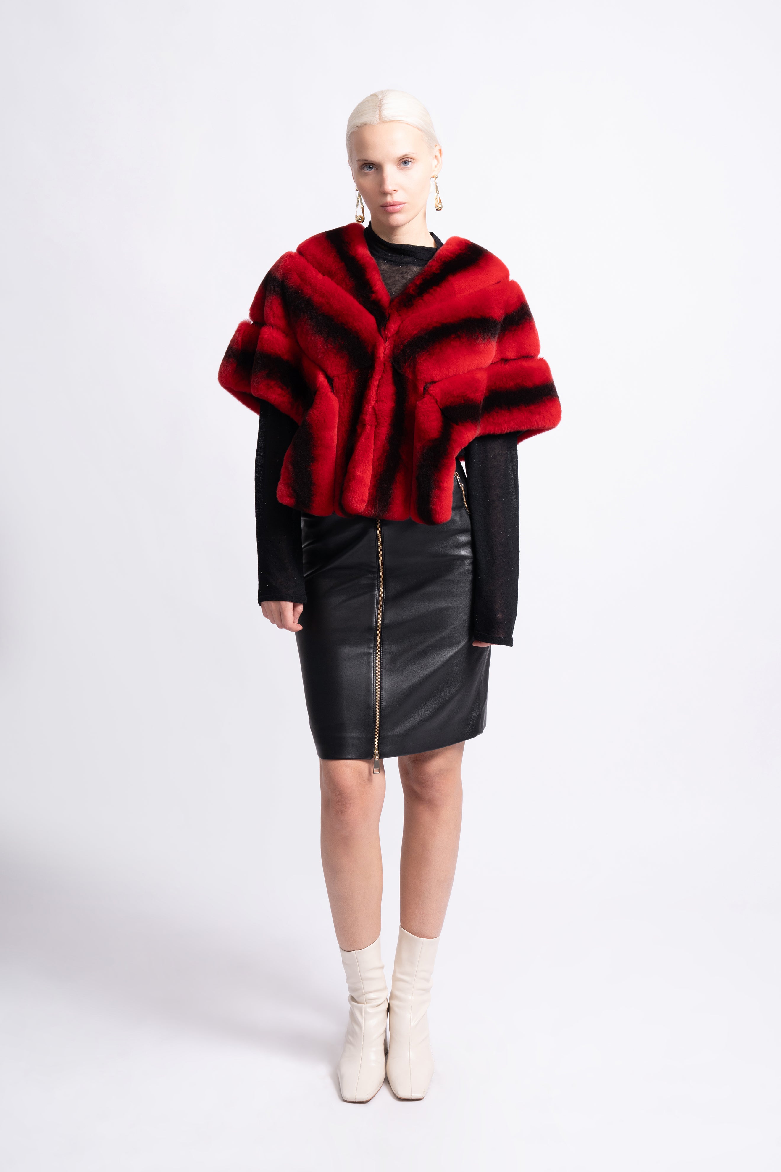 Midnight Rex Fur Cape