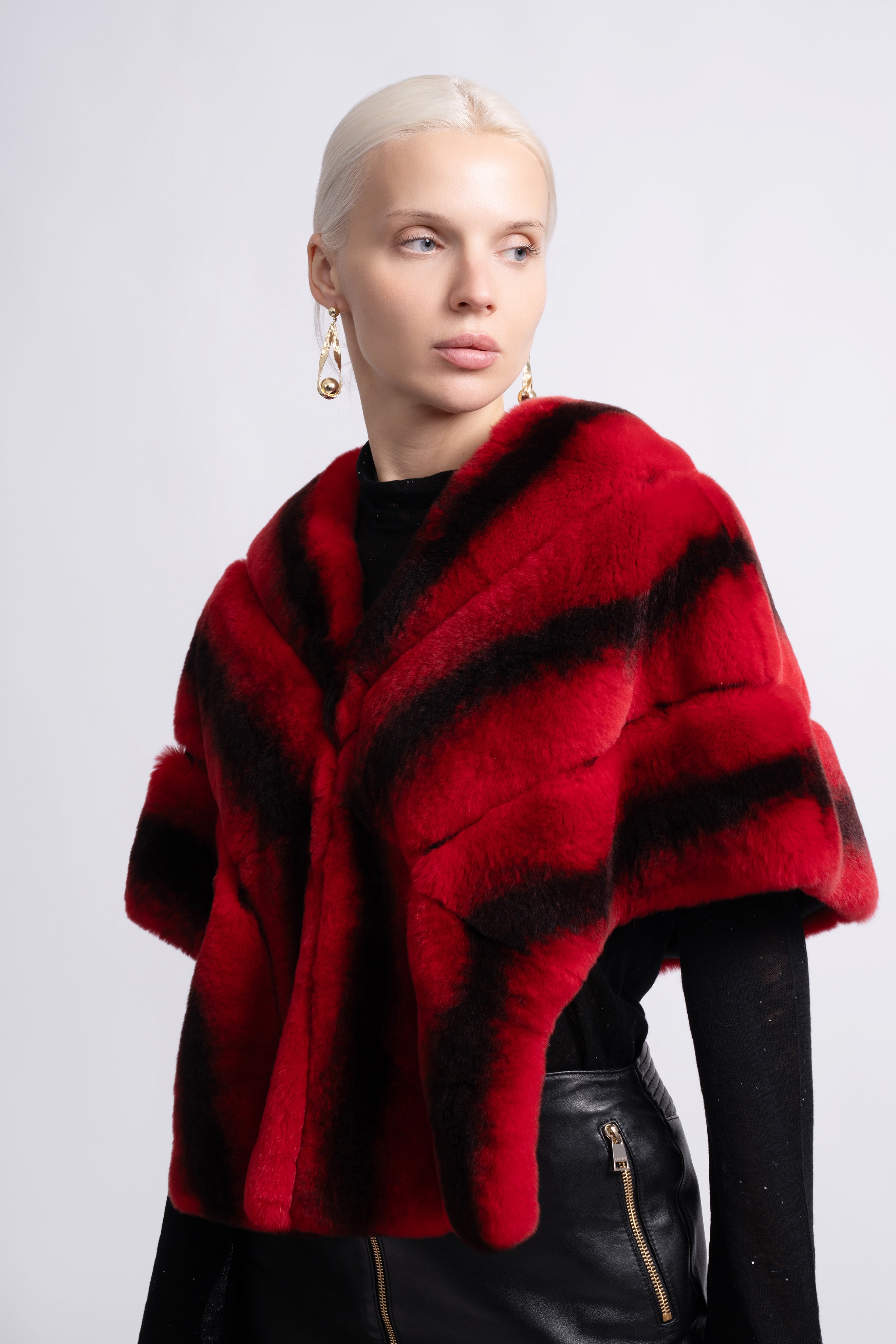 Midnight Rex Fur Cape