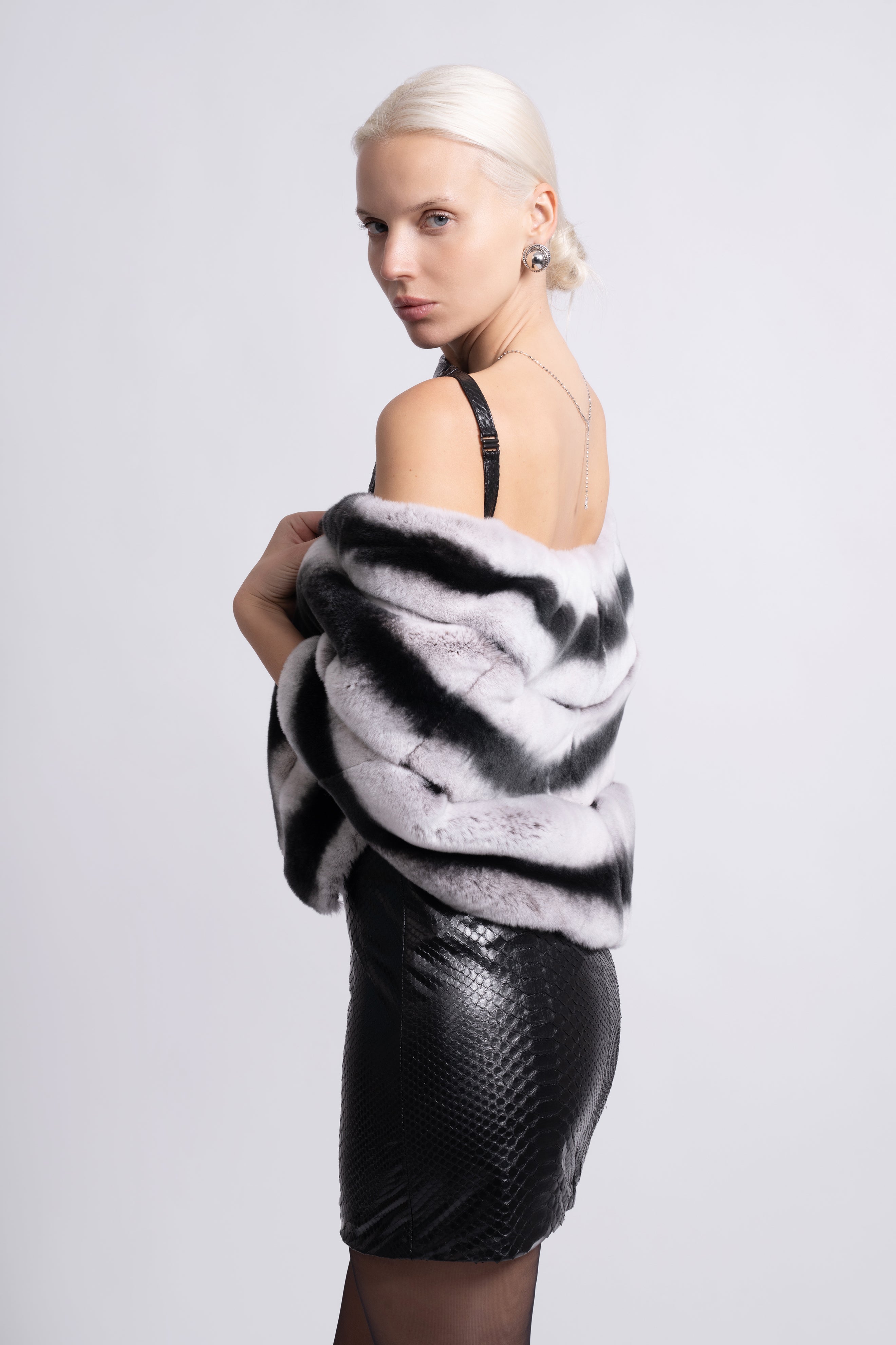 Noir Élégance Rex Fur Jacket