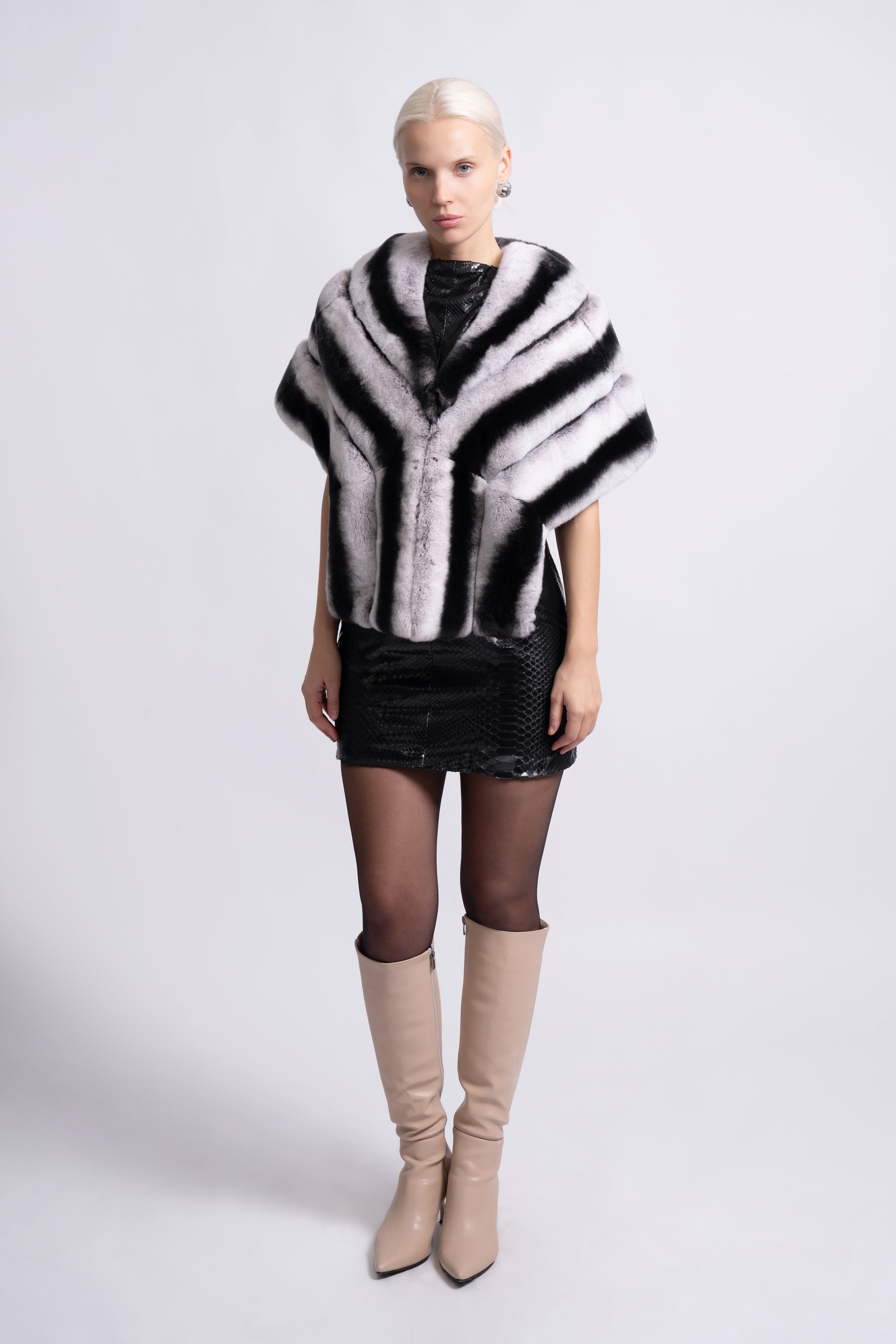 Noir Élégance Rex Fur Jacket