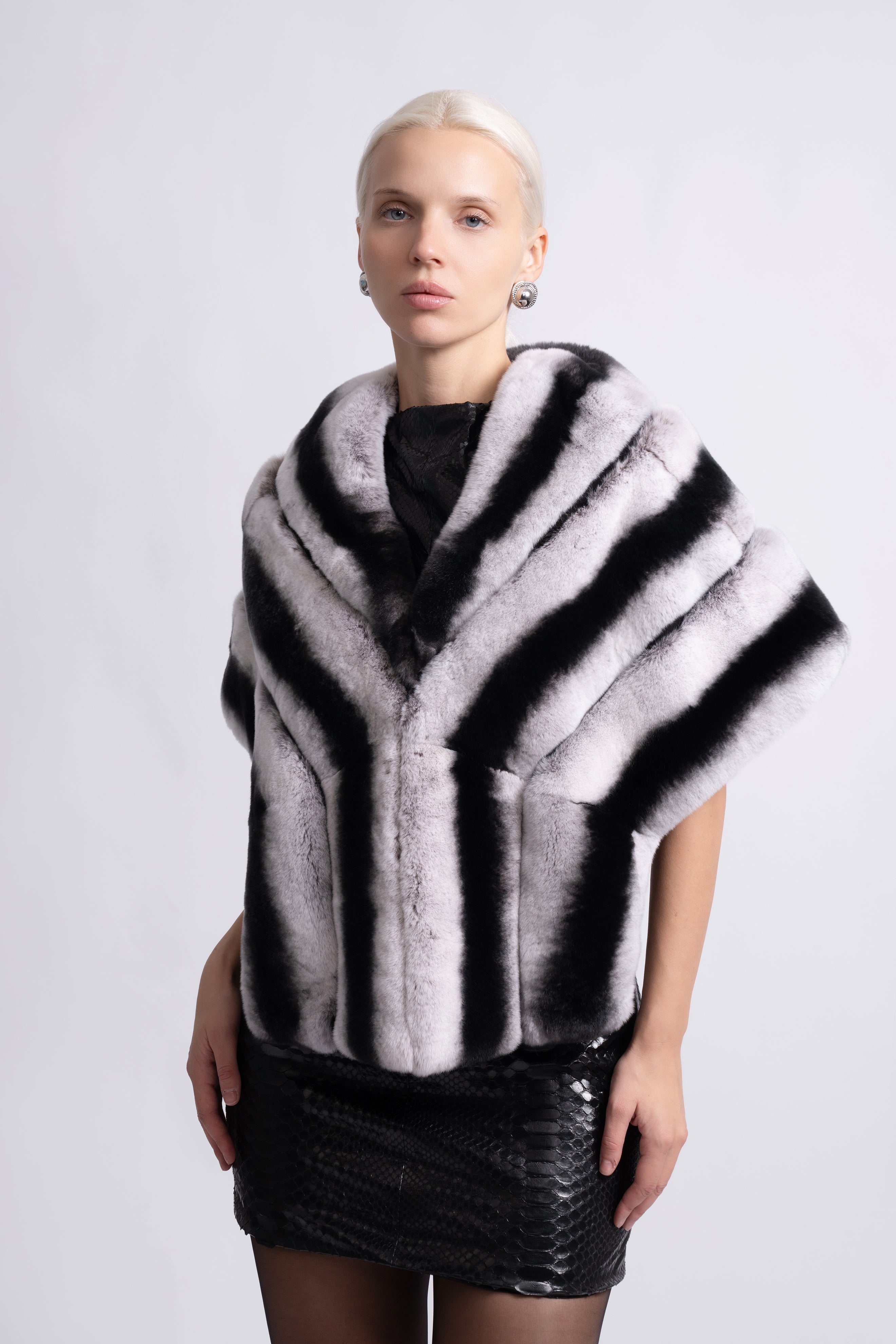 Noir Élégance Rex Fur Jacket