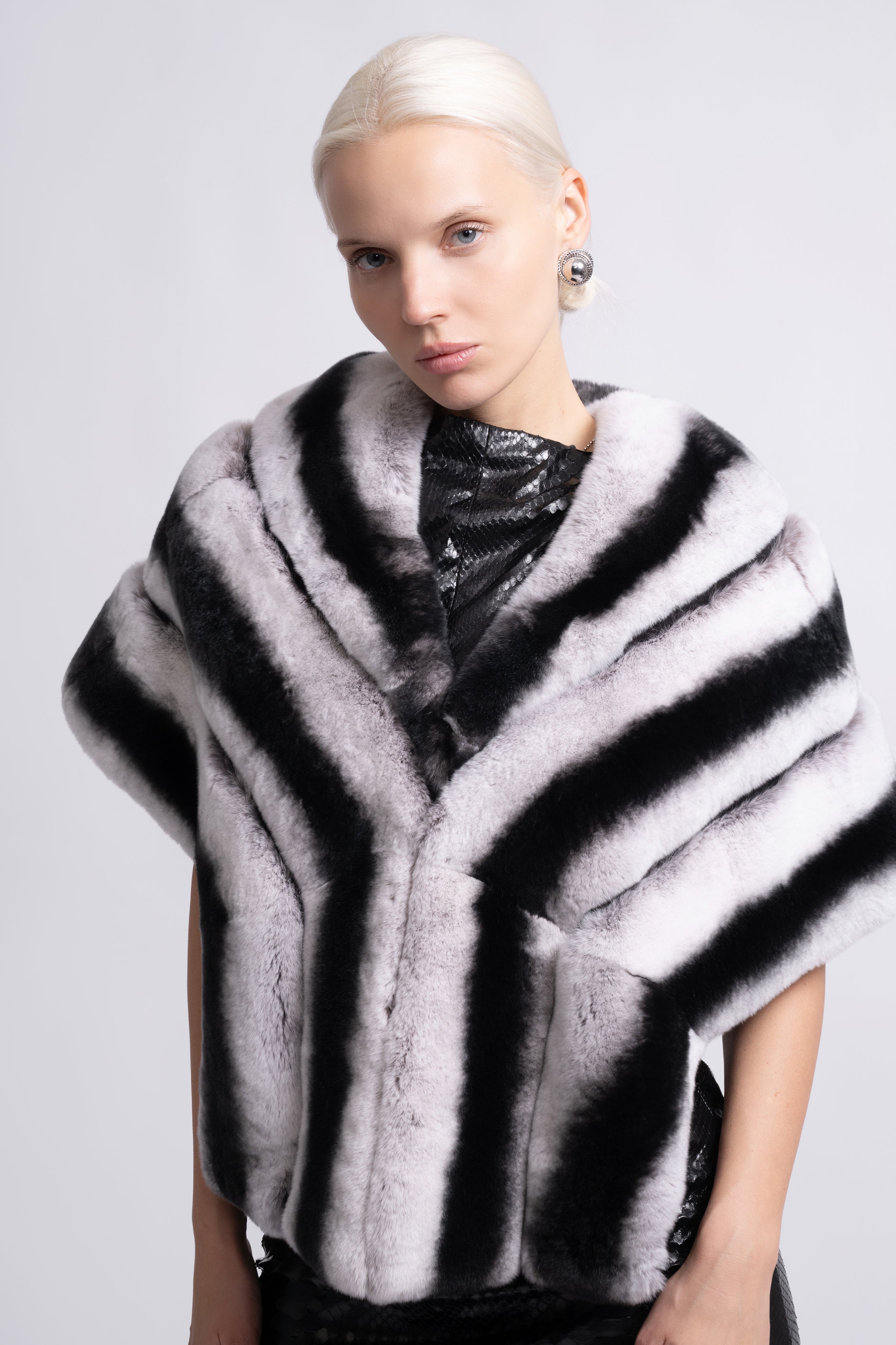 Noir Élégance Rex Fur Jacket