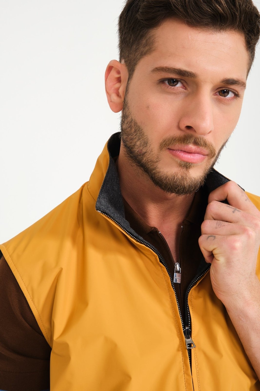 Amber / Grey Double Face Waterproof Vest - ADAMO