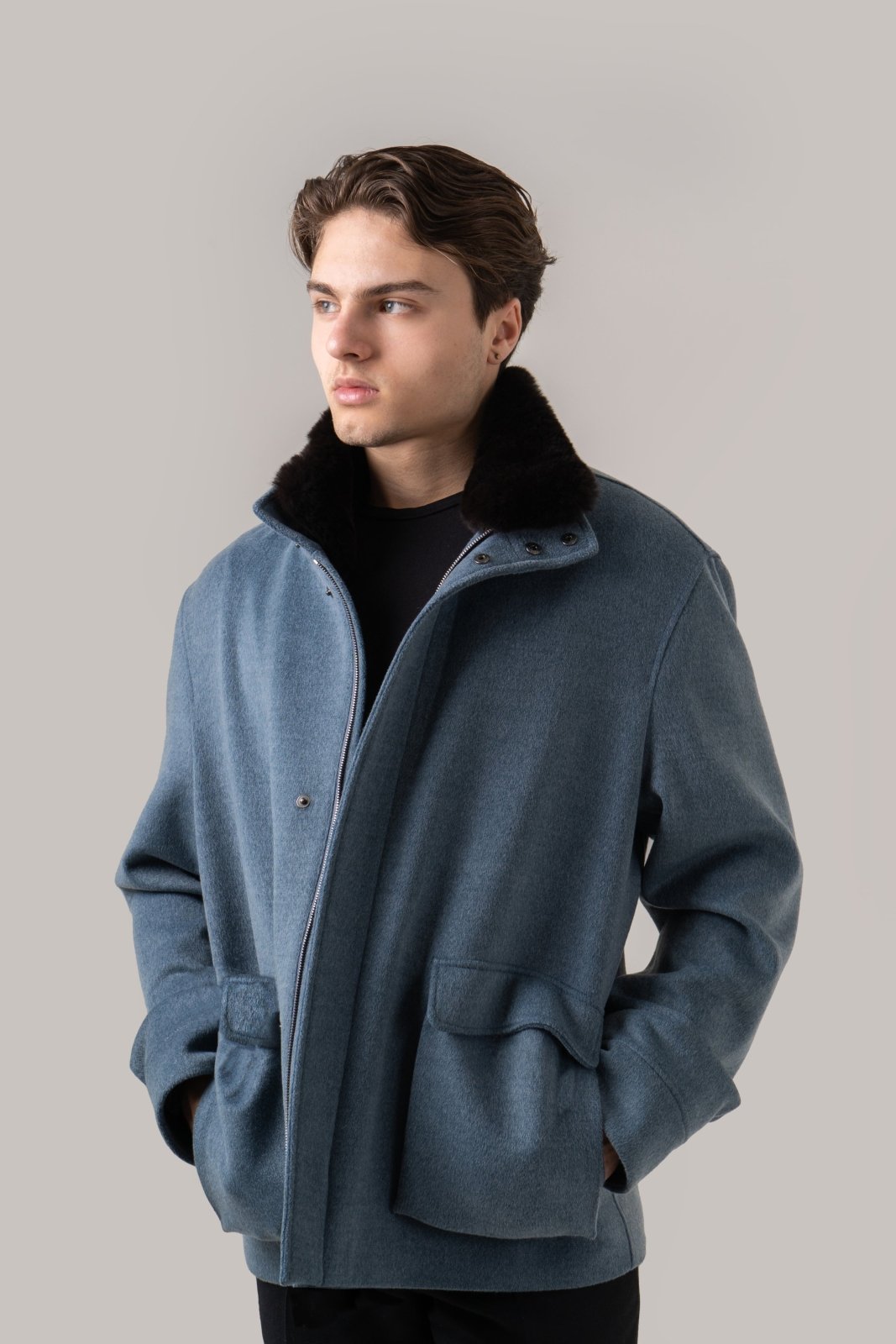 Explorer Coat with Wool & Rex Fur