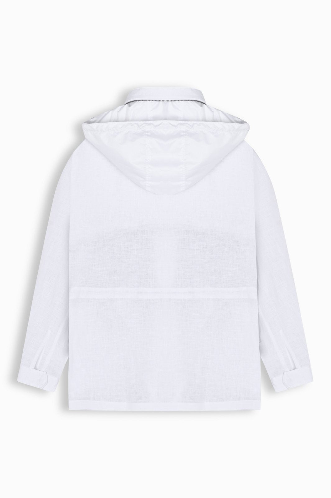 Arctic White Linen Parka - ADAMO