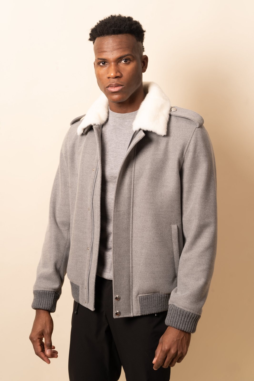 Ashen Luxe Aviator Jacket - ADAMO