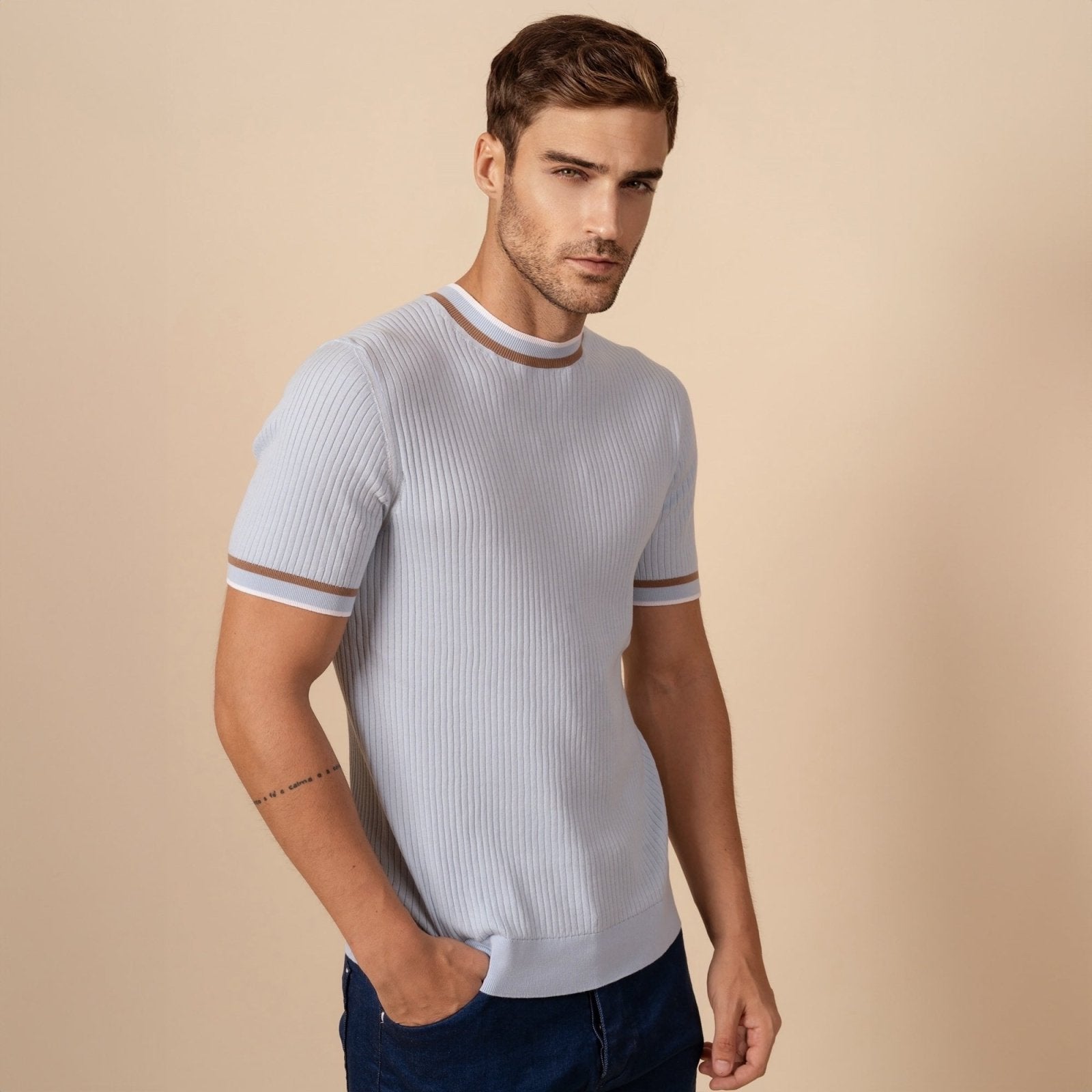 Azure Cotton T-Shirt - ADAMO