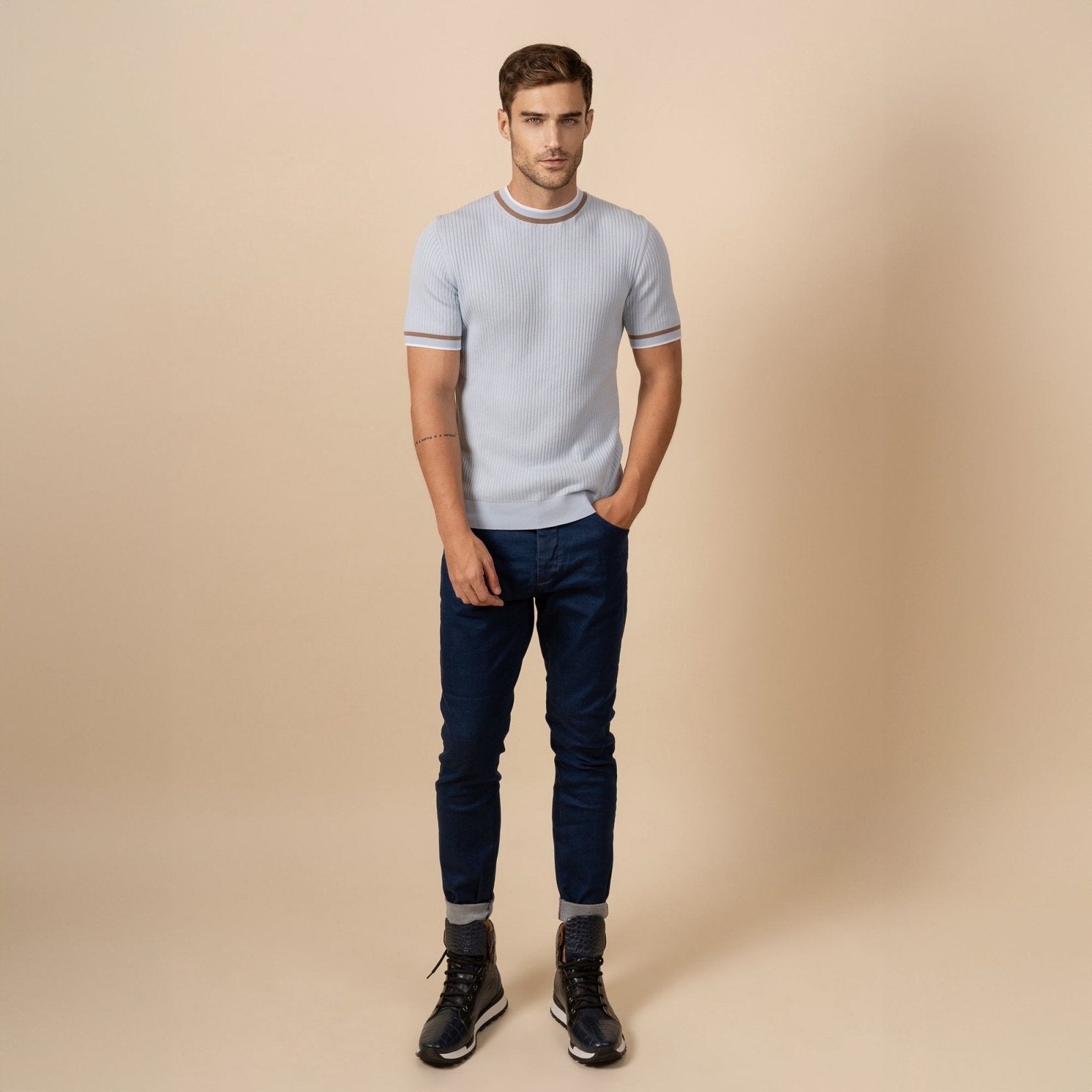 Azure Cotton T-Shirt - ADAMO