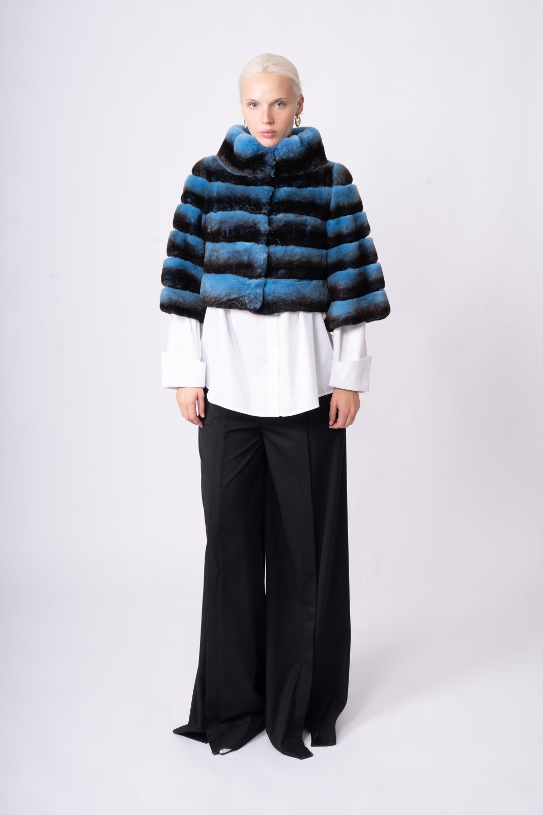 Azure Eclipse Rex Fur Jacket - ADAMO