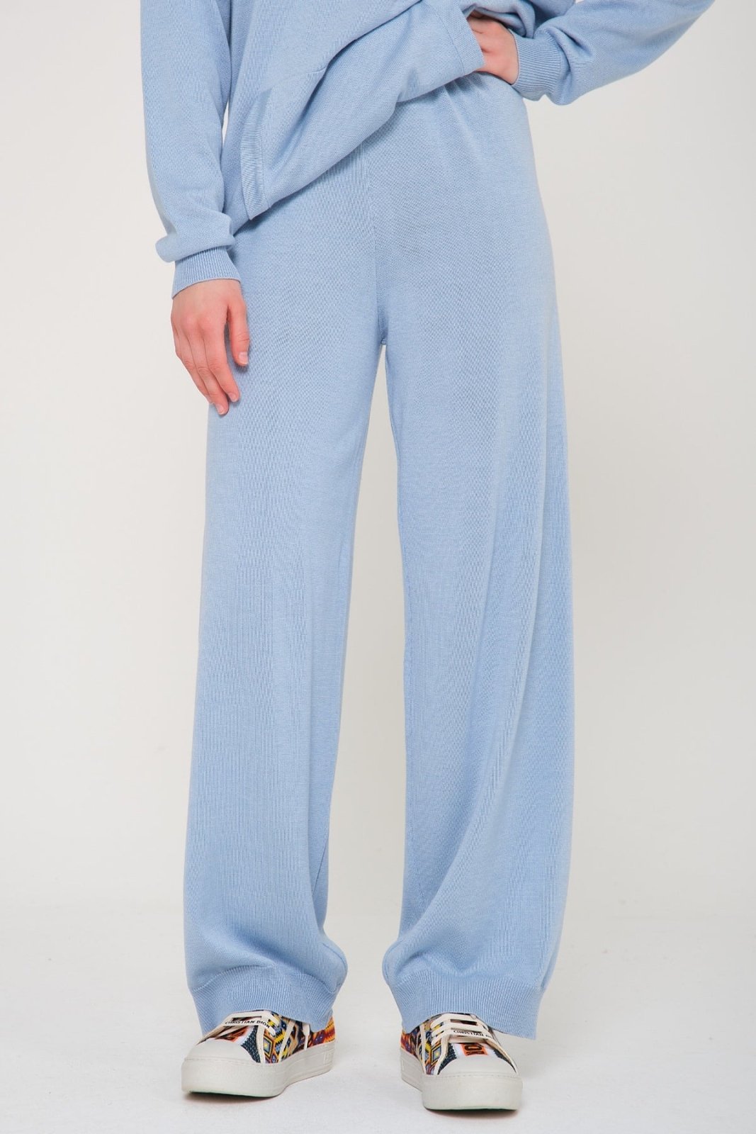 Baby Blue Chinchilla Fur Lined Hoodie & Pants Set - ADAMO