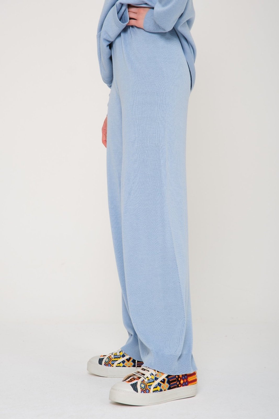 Baby Blue Chinchilla Fur Lined Hoodie & Pants Set - ADAMO