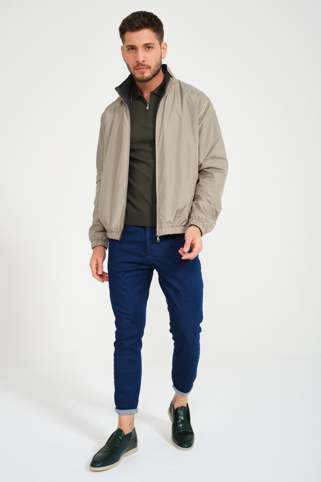 Beige Doubleface Waterproof Jacket - ADAMO