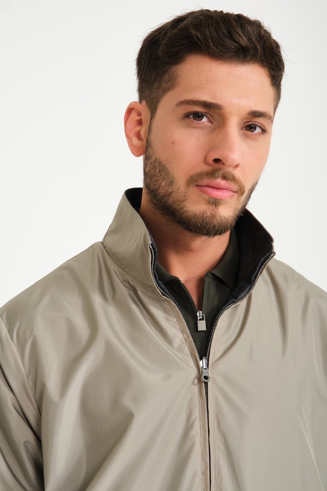 Beige Doubleface Waterproof Jacket - ADAMO