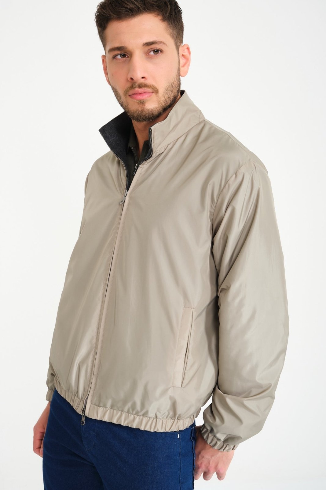 Beige Doubleface Waterproof Jacket - ADAMO