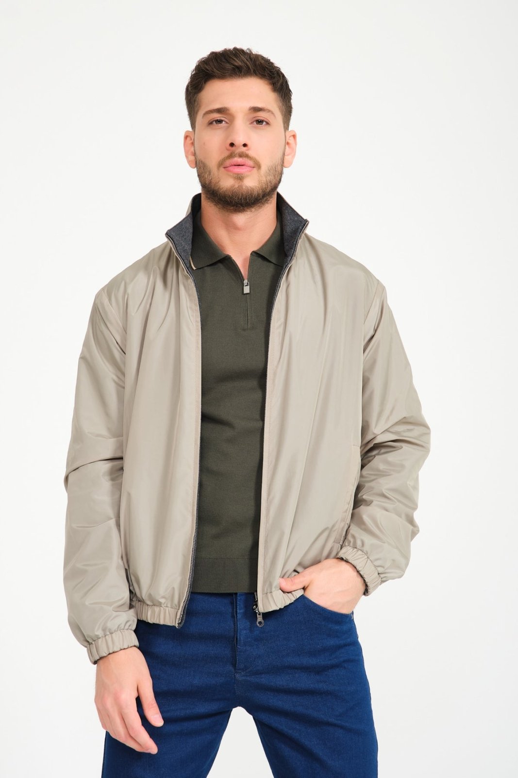 Beige Doubleface Waterproof Jacket - ADAMO