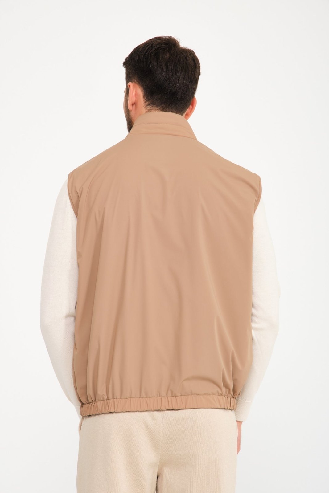 Beige / Grey Double Face Waterproof Vest - ADAMO