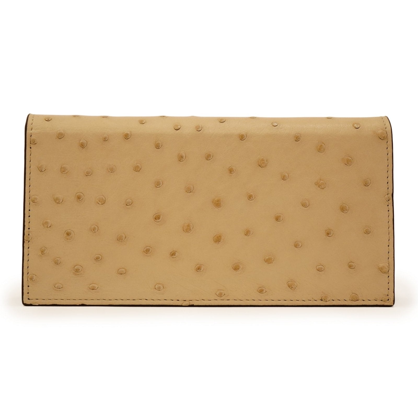 Beige Handmade Ostrich Leather Wallet - ADAMO