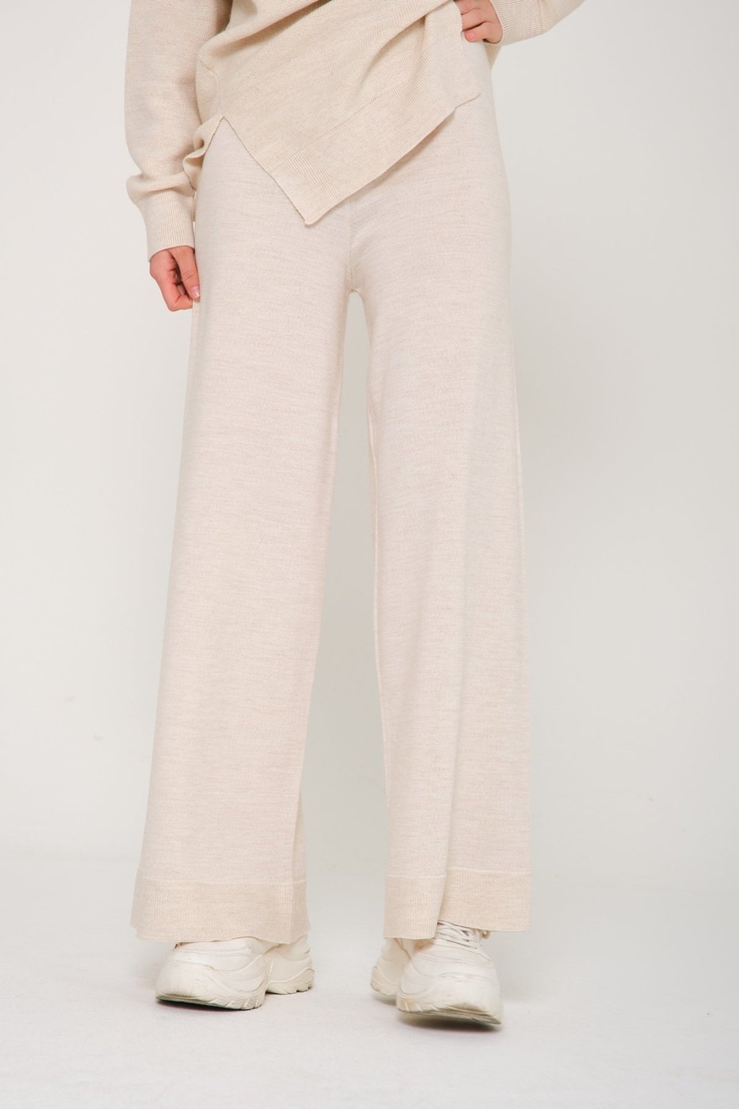 Beige Knit Sweater & Pants Set - ADAMO