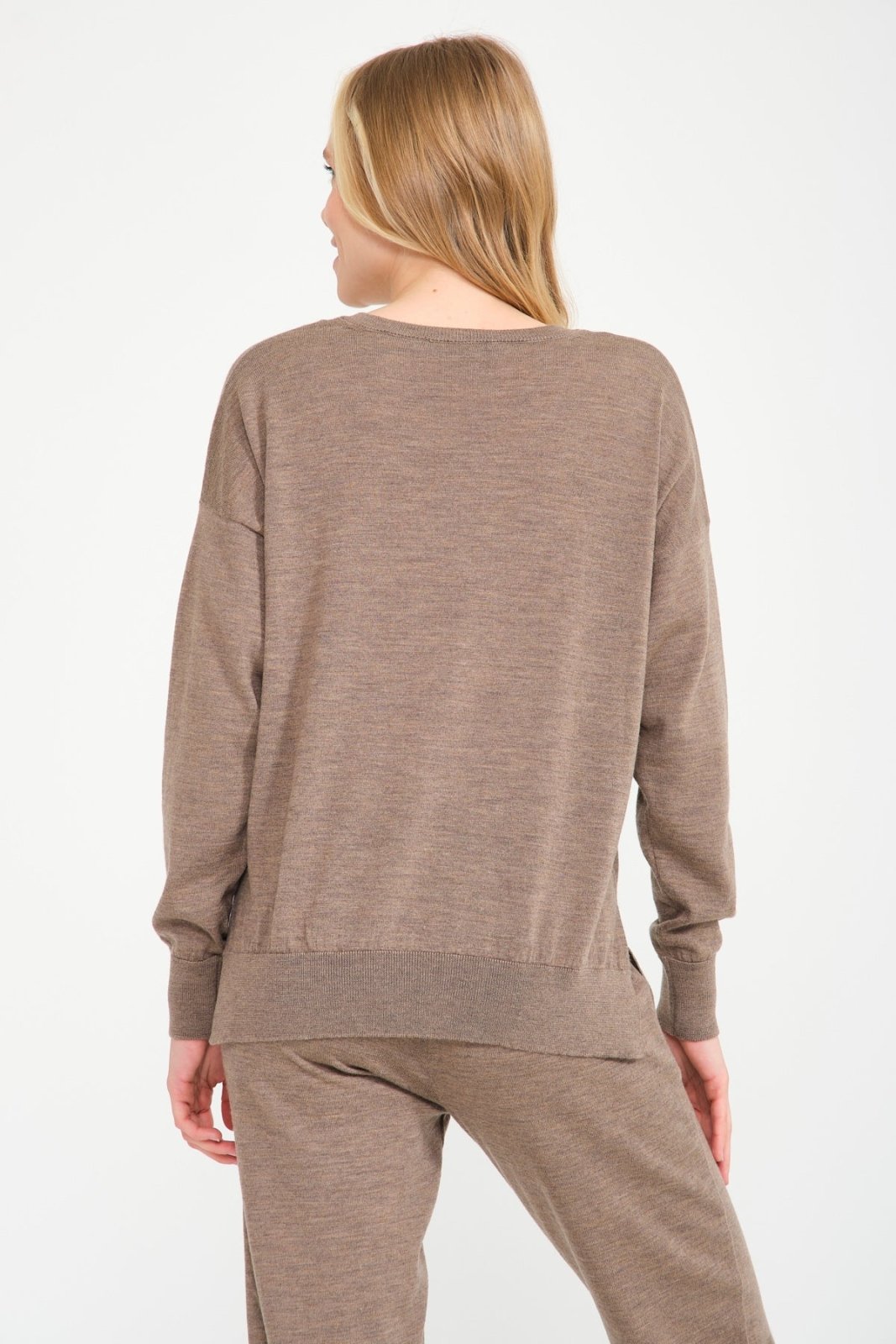 Beige Knit Sweater & Pants Set - ADAMO