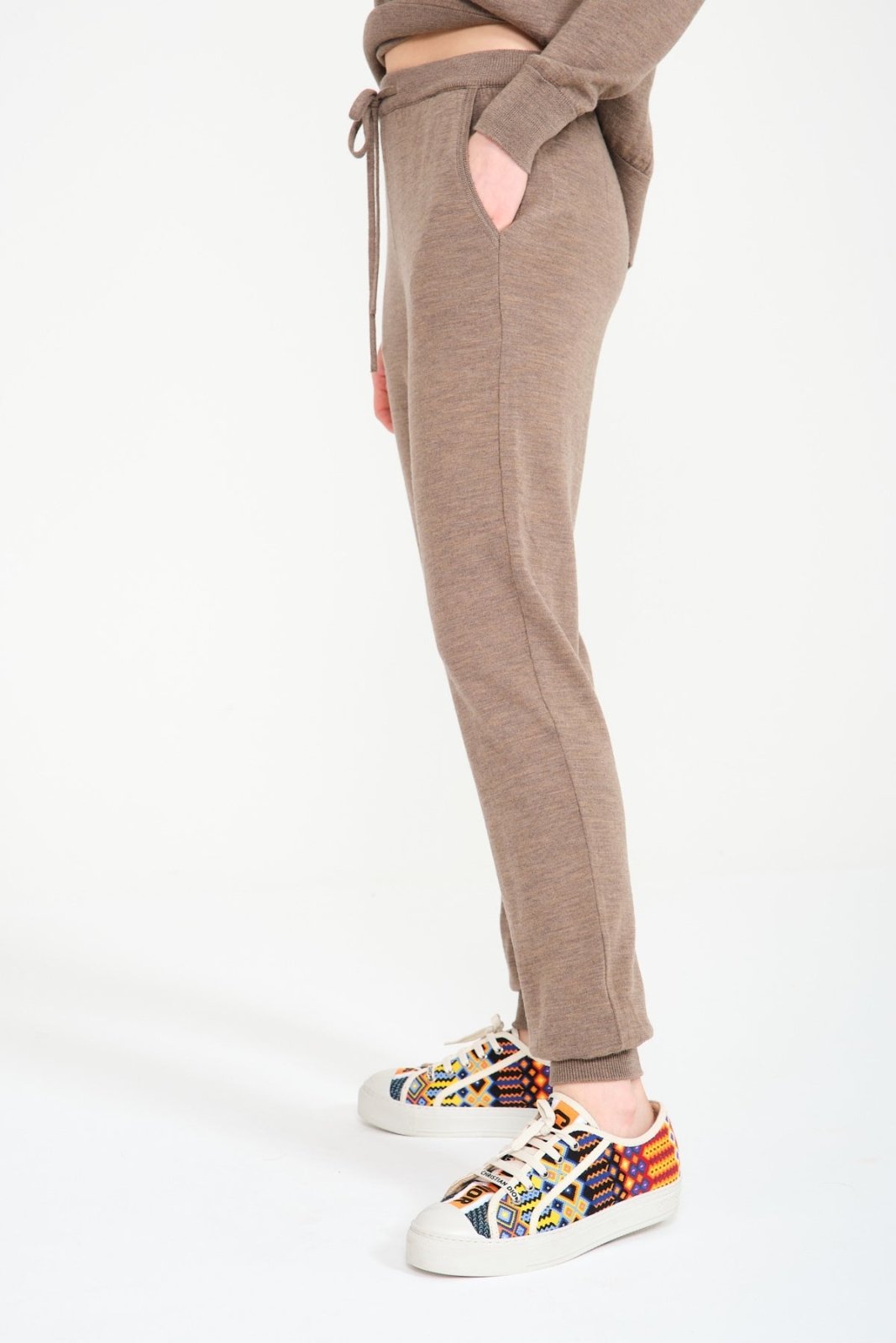 Beige Knit Sweater & Pants Set - ADAMO