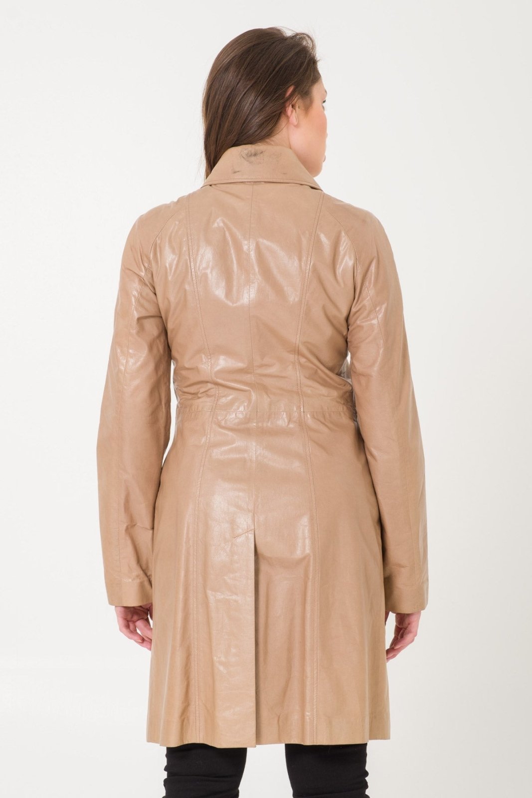 Beige Leather Jacket - ADAMO