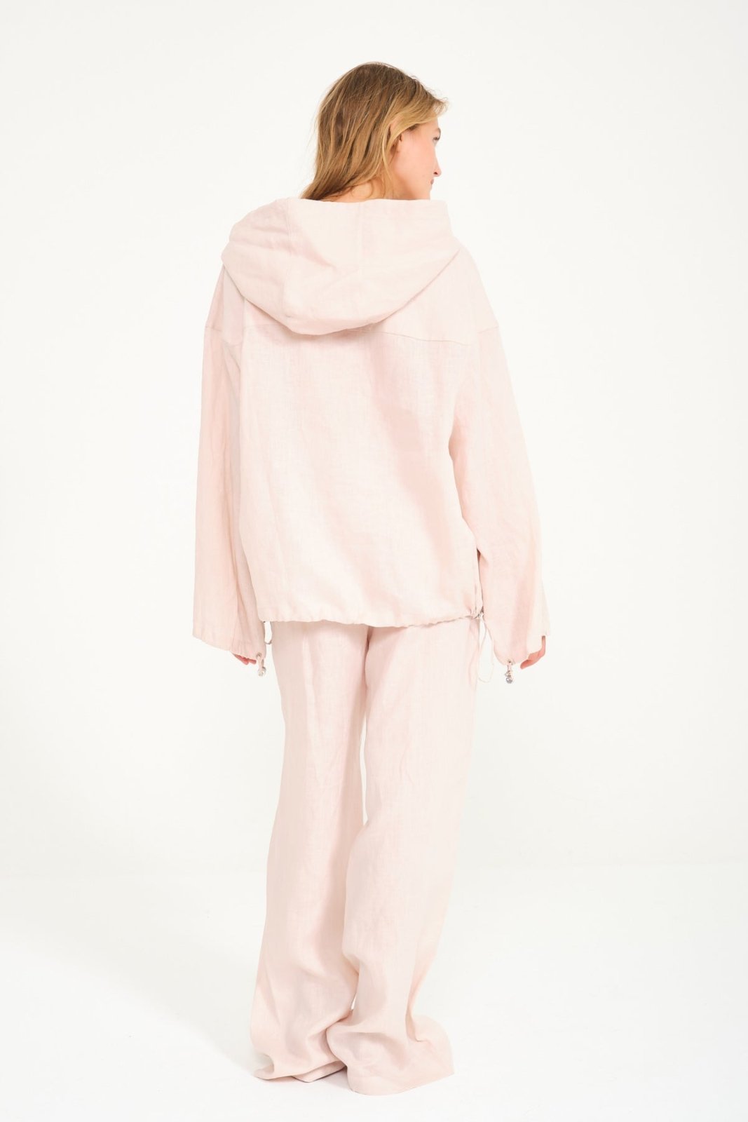 Beige Linen Hoodie & Pants Set - ADAMO