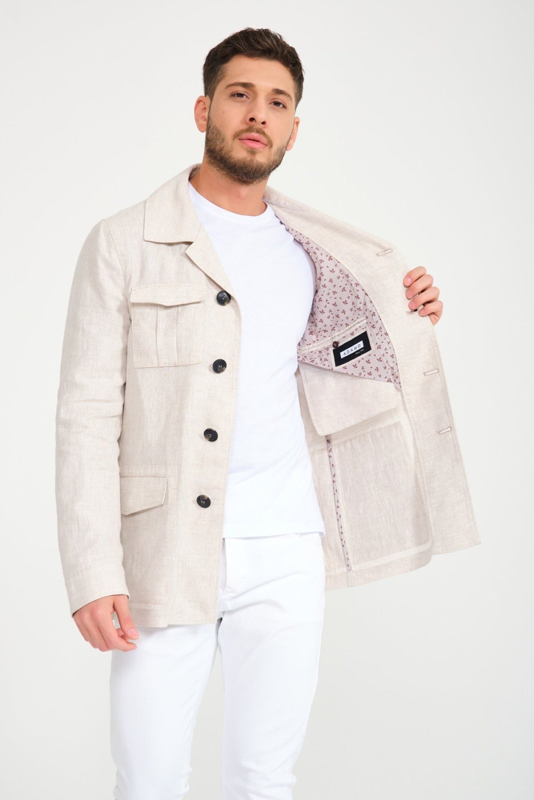 Beige Linen Jacket - ADAMO