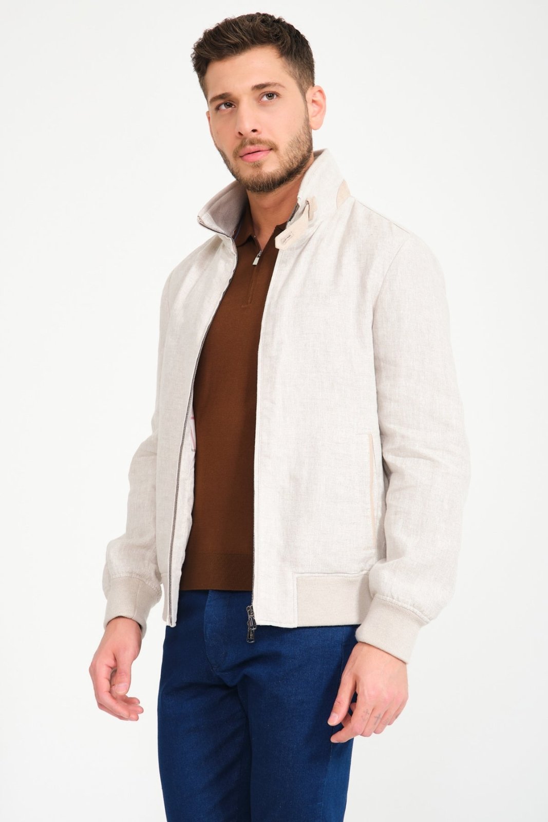 Beige Linen Jacket - ADAMO