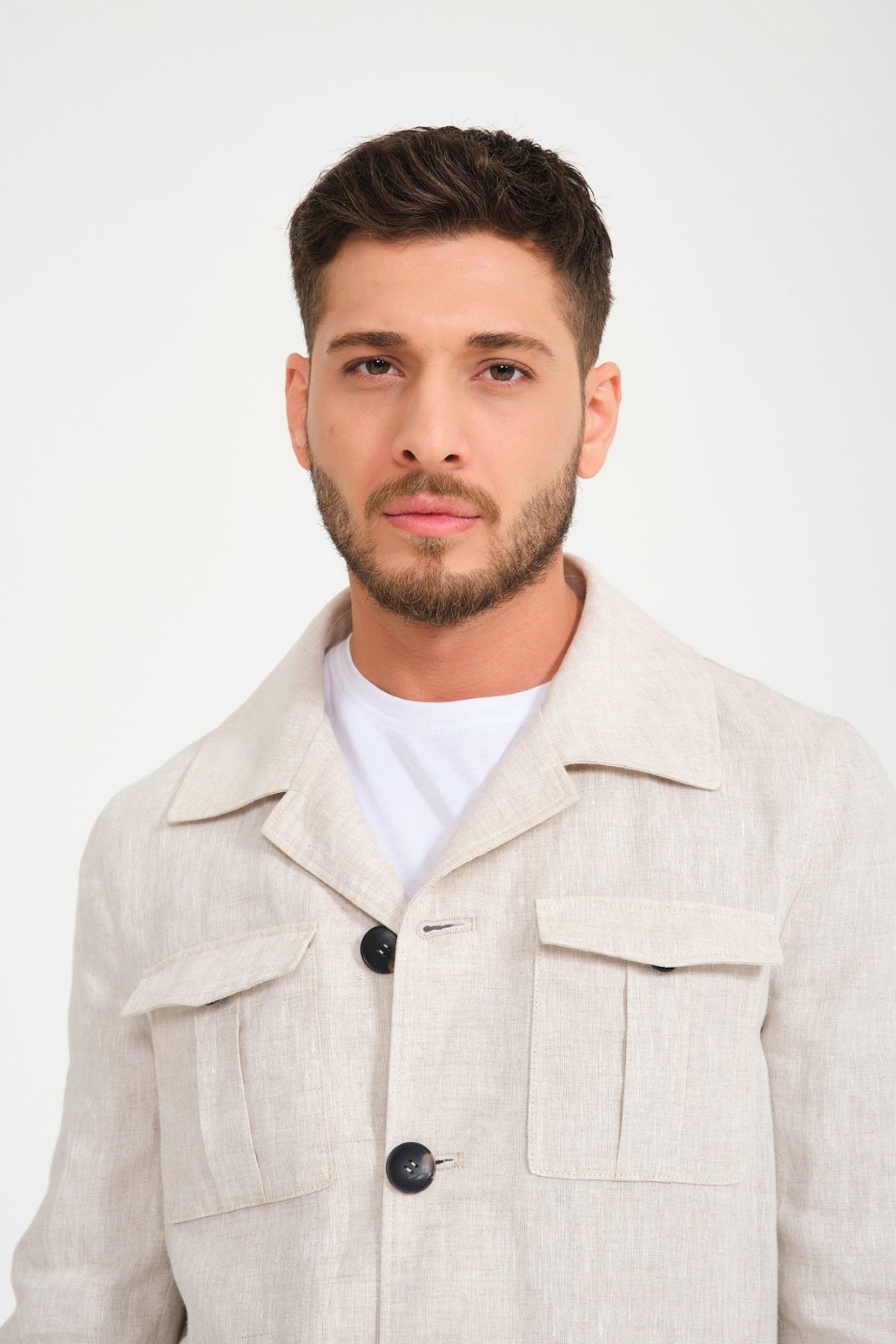 Beige Linen Jacket - ADAMO