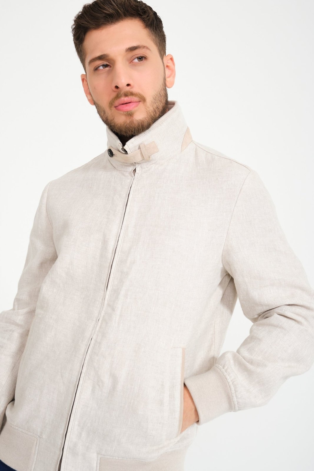 Beige Linen Jacket - ADAMO