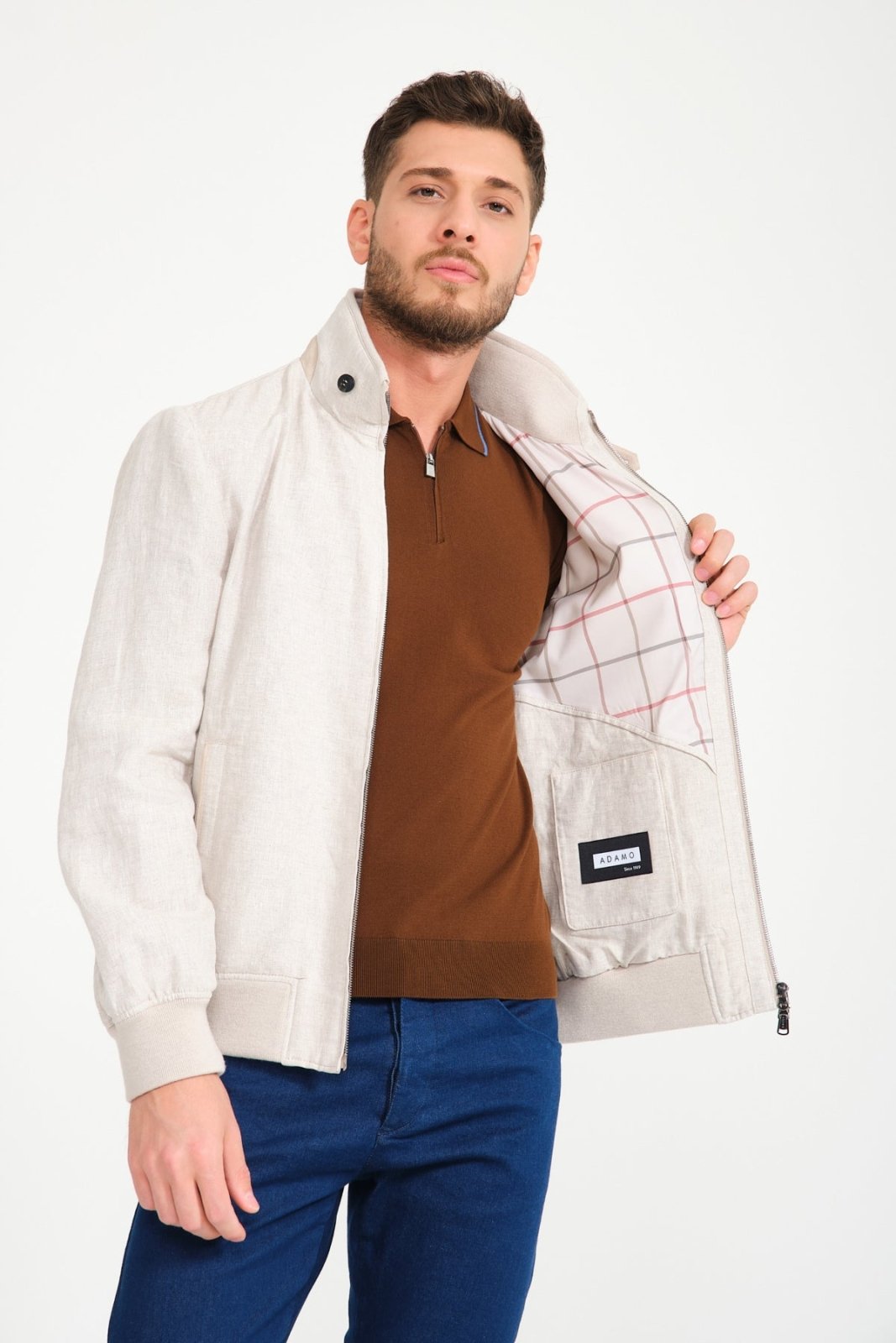 Beige Linen Jacket - ADAMO