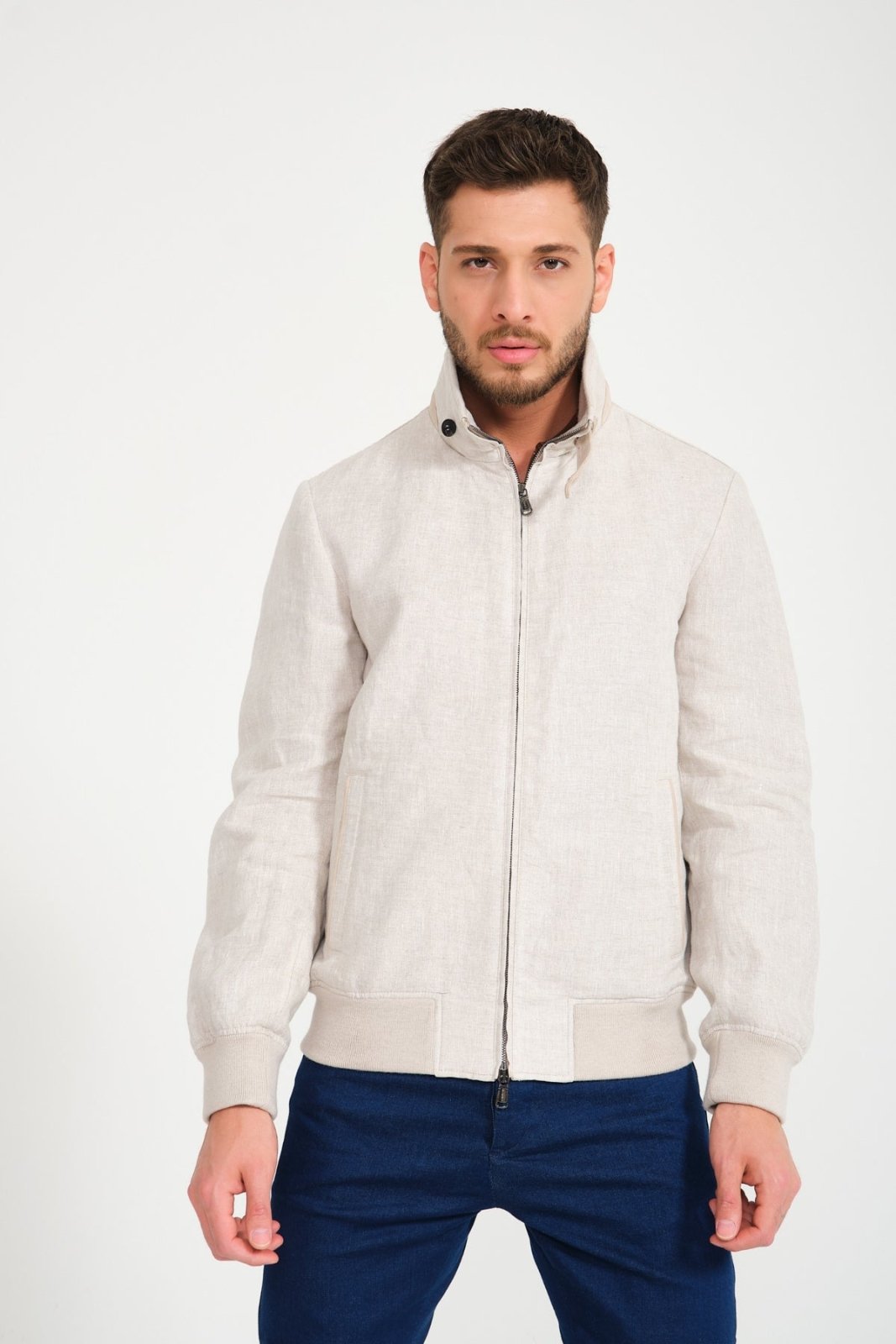 Beige Linen Jacket - ADAMO