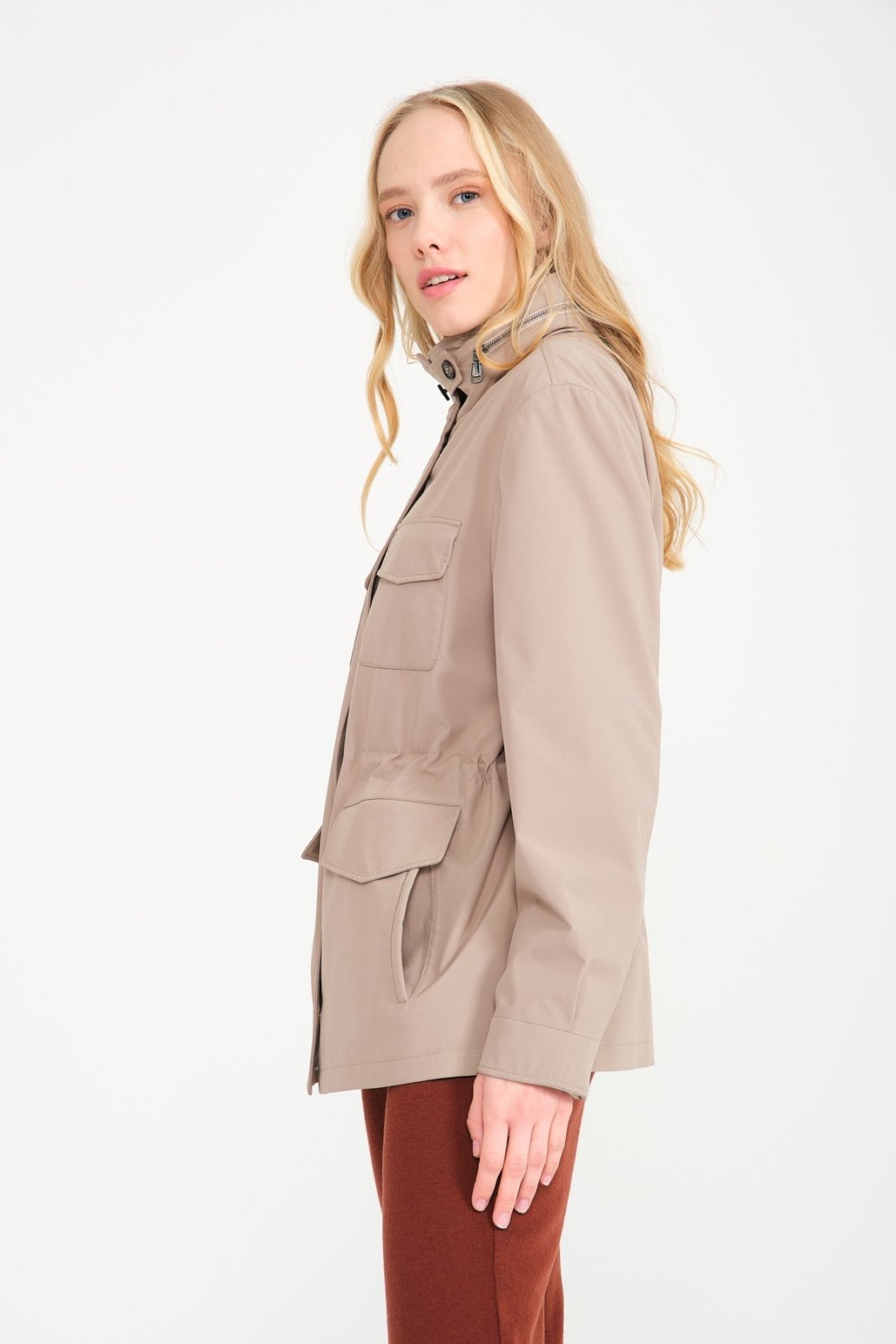 Beige Waterproof Coat - ADAMO