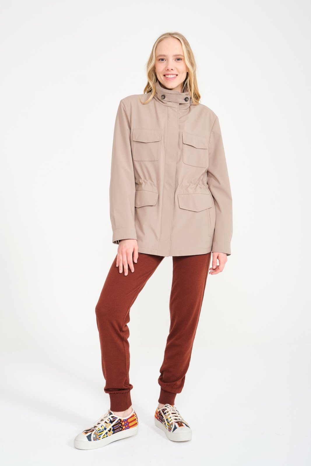 Beige Waterproof Coat - ADAMO