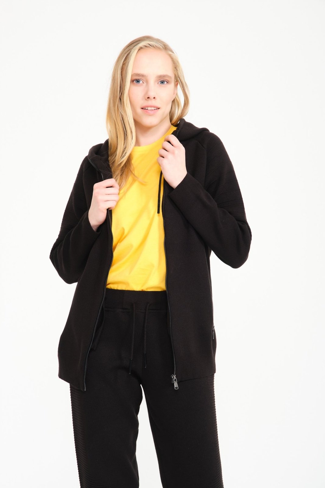 Black Cardigan & Joggers Set - ADAMO