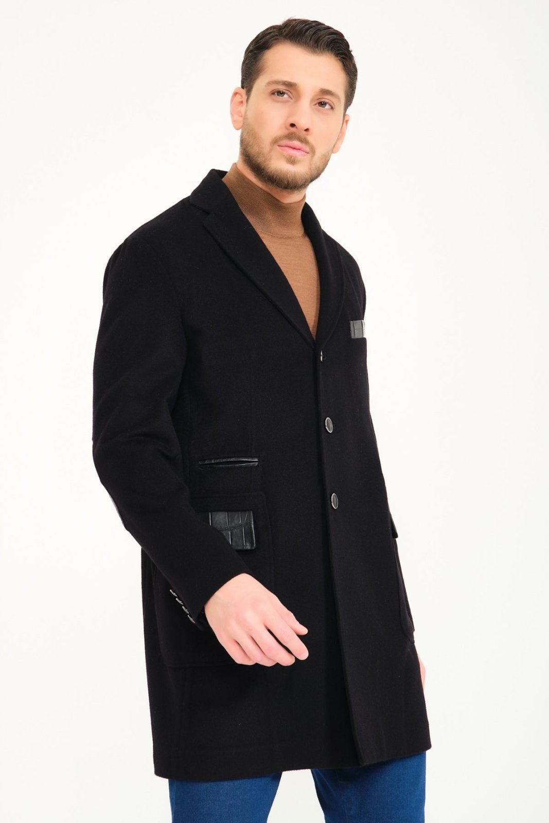 Black Cashmere & Wool Coat - ADAMO