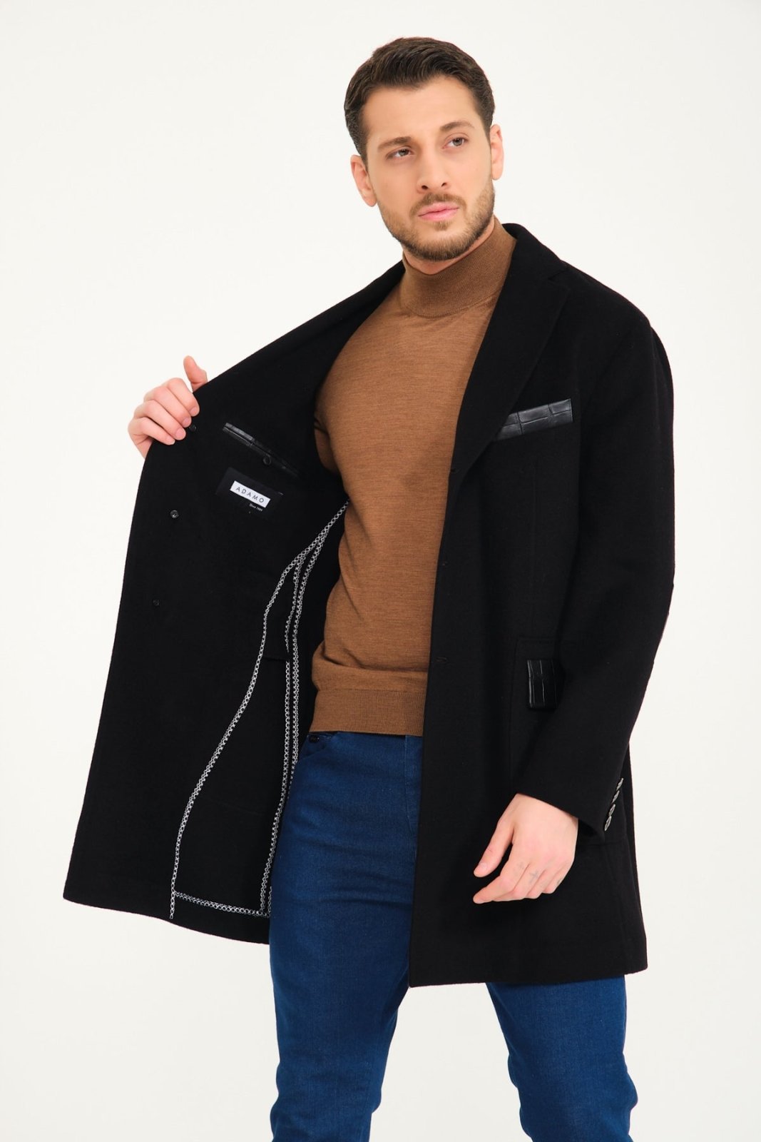 Black Cashmere & Wool Coat - ADAMO