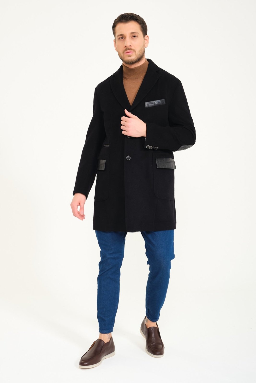 Black Cashmere & Wool Coat - ADAMO