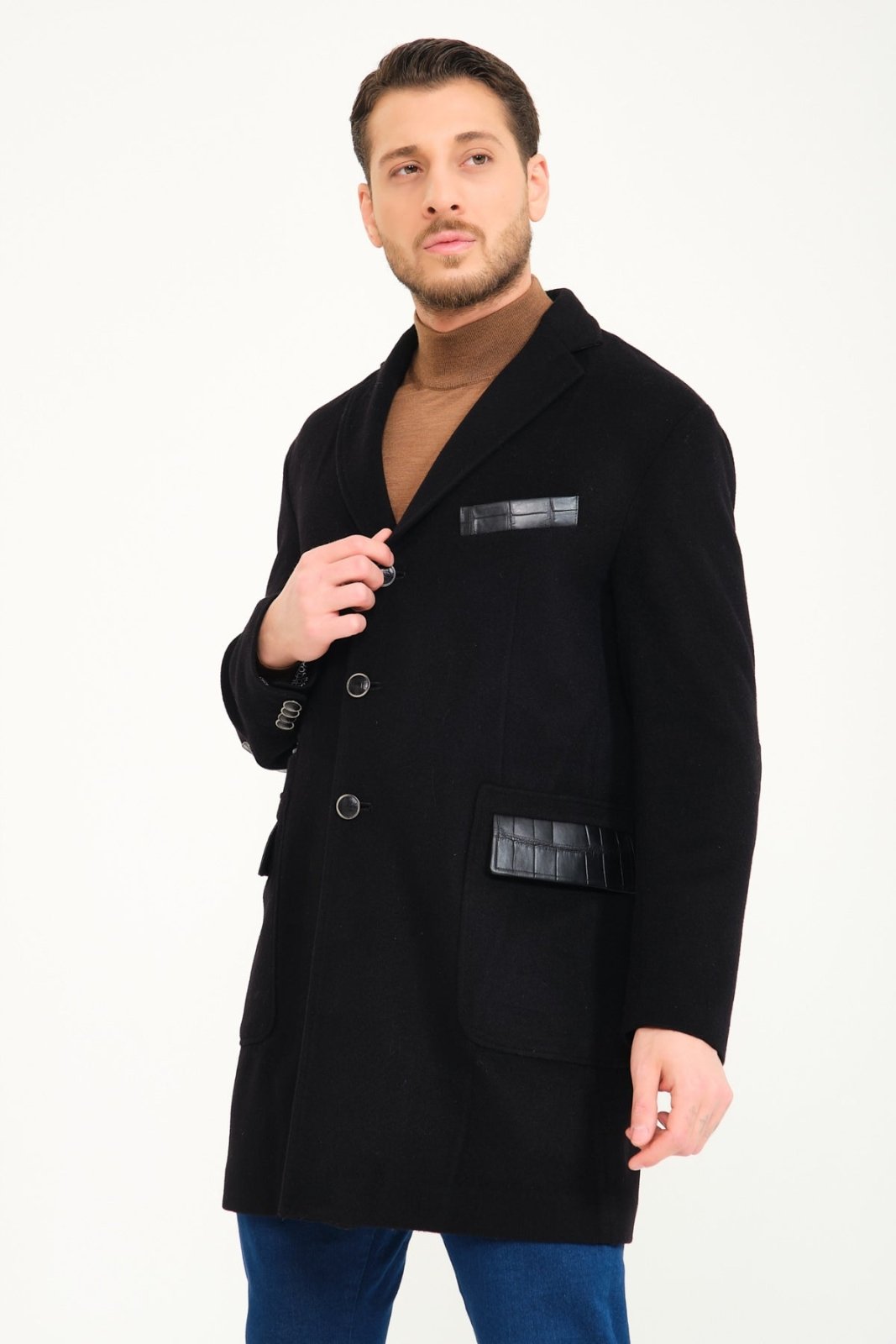 Black Cashmere & Wool Coat - ADAMO