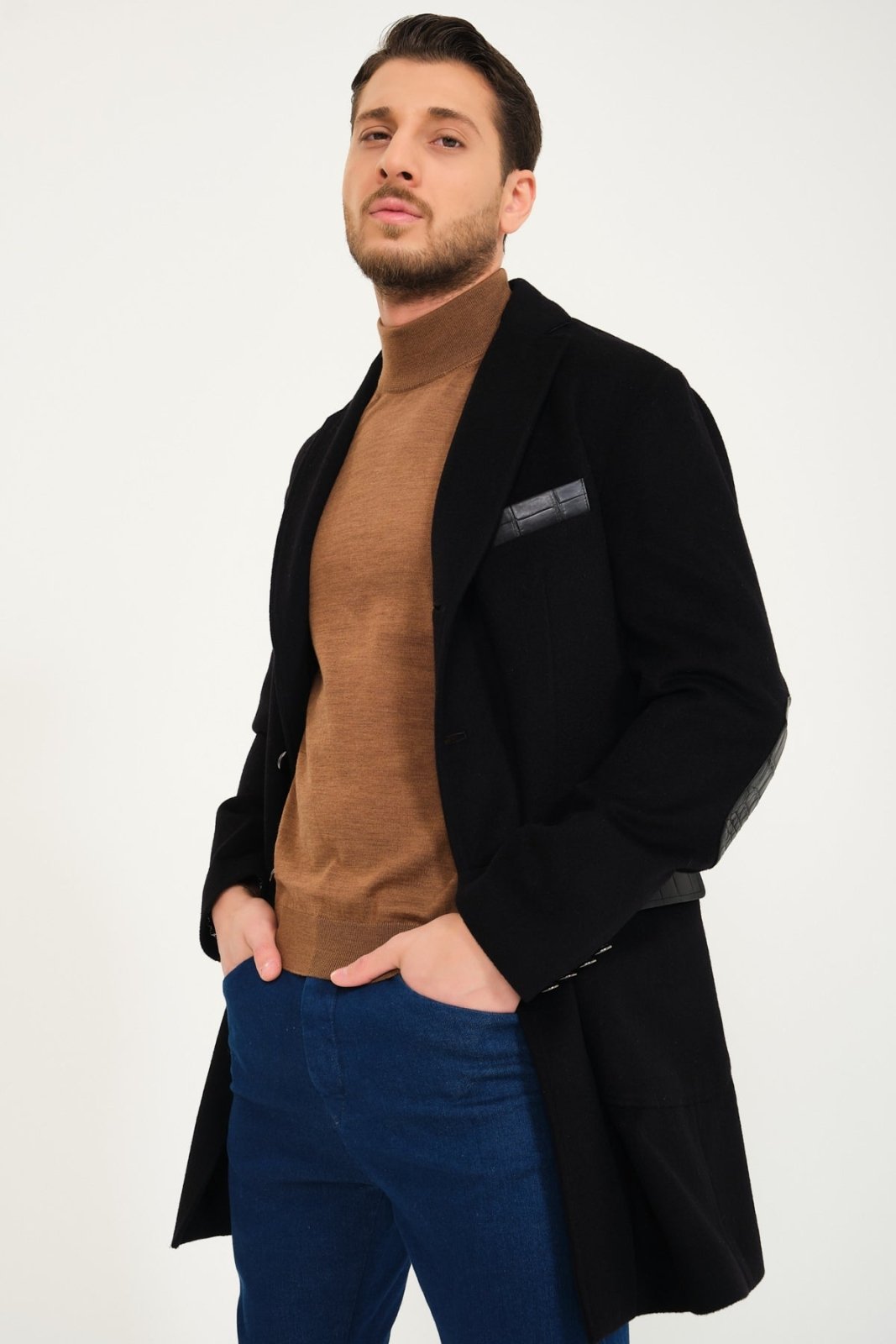 Black Cashmere & Wool Coat - ADAMO