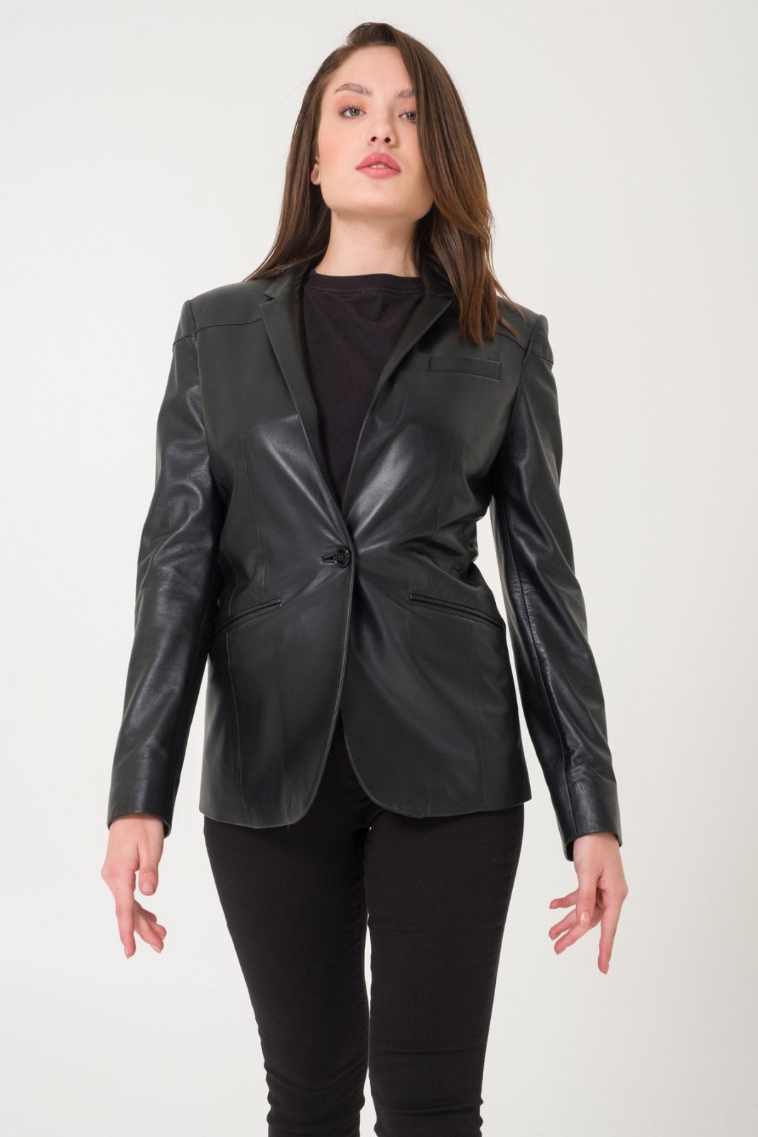 Black Leather Blazer - ADAMO