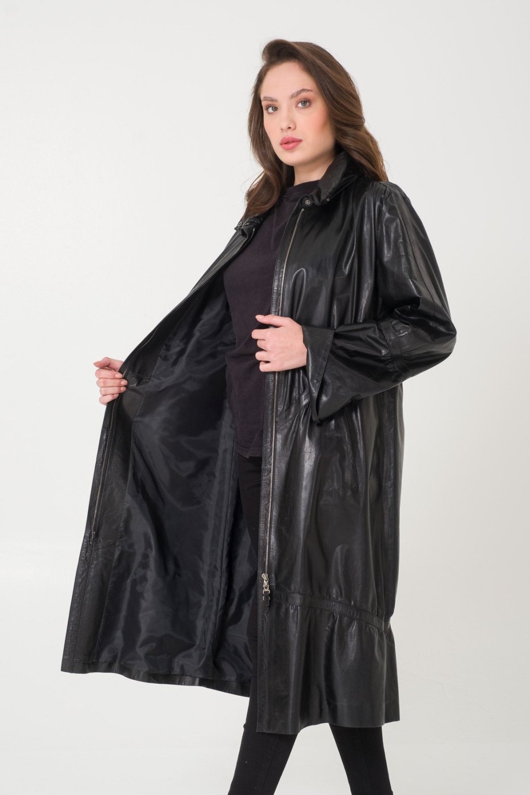 Black Leather Coat - ADAMO