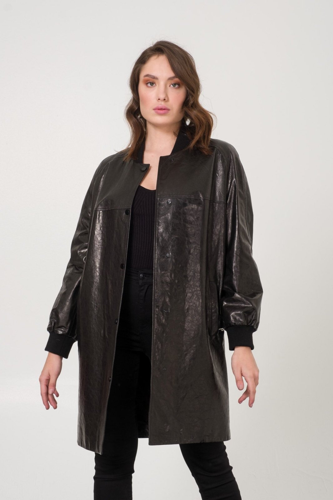 Black Leather Coat - ADAMO