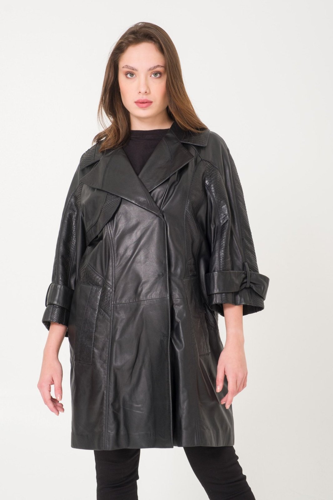 Black Leather Coat - ADAMO