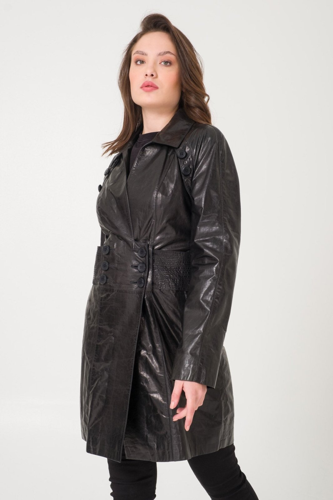 Black Leather Coat - ADAMO