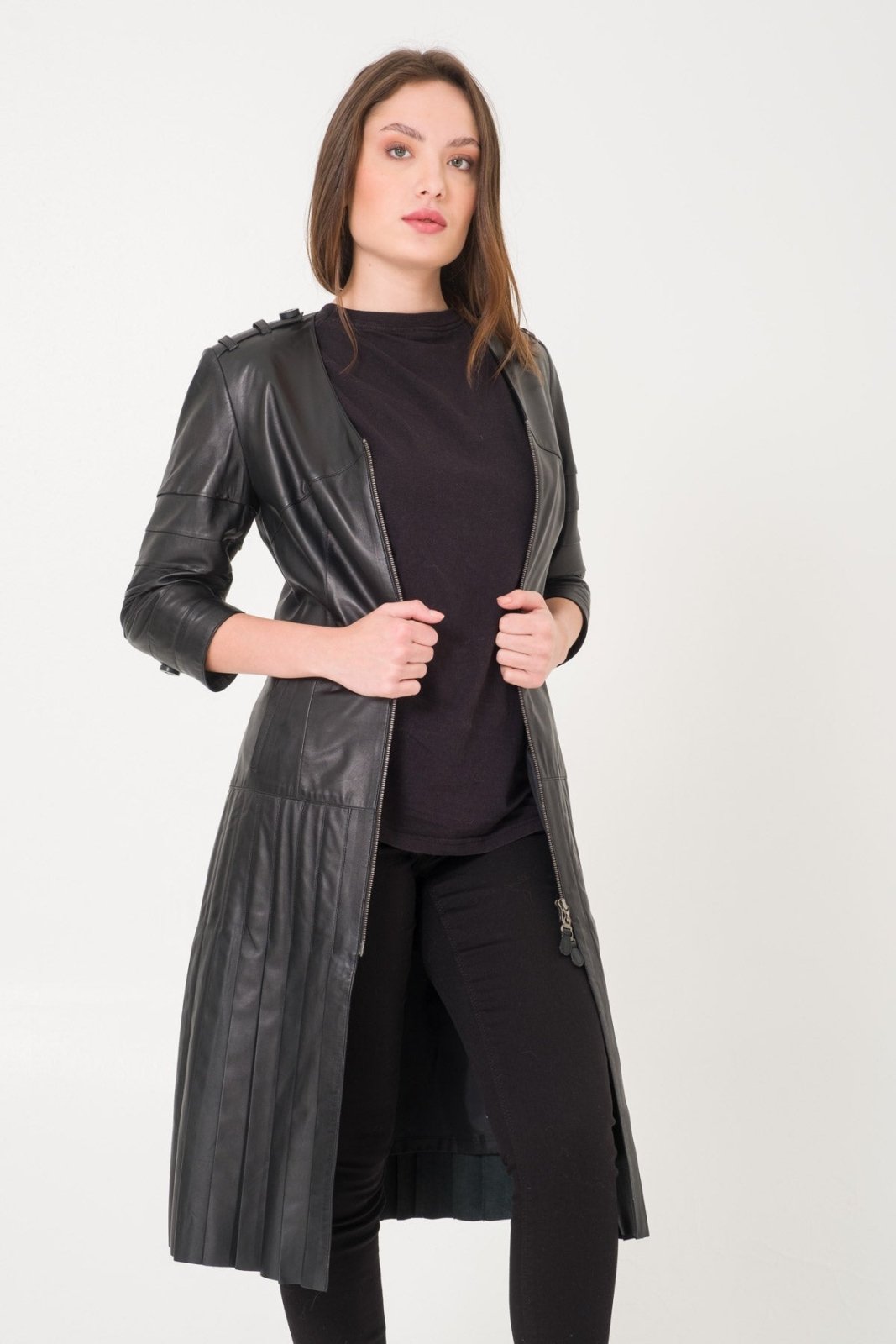 Black Leather Coat - ADAMO