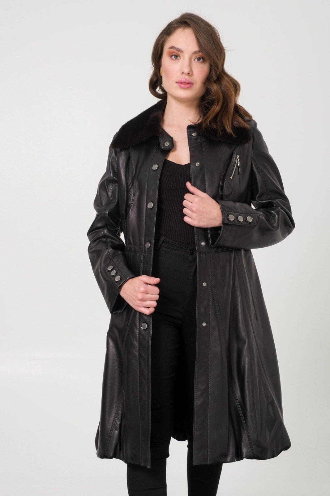 Black Leather Coat - ADAMO