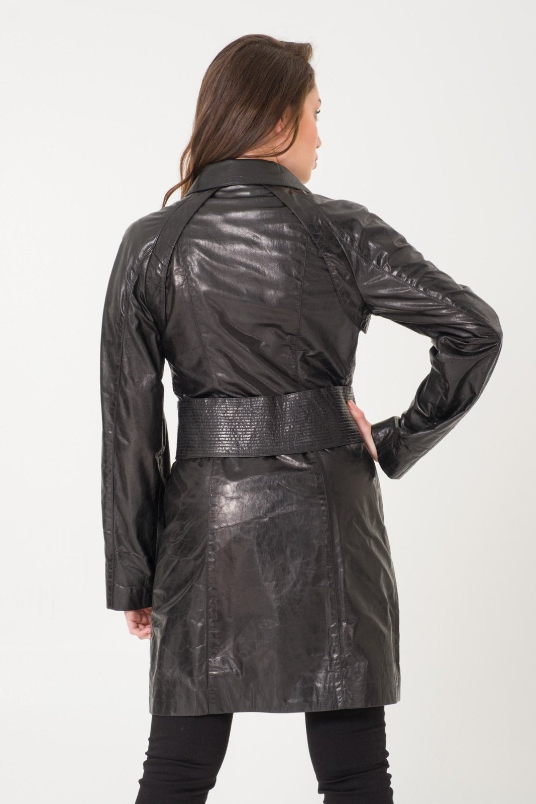 Black Leather Coat - ADAMO